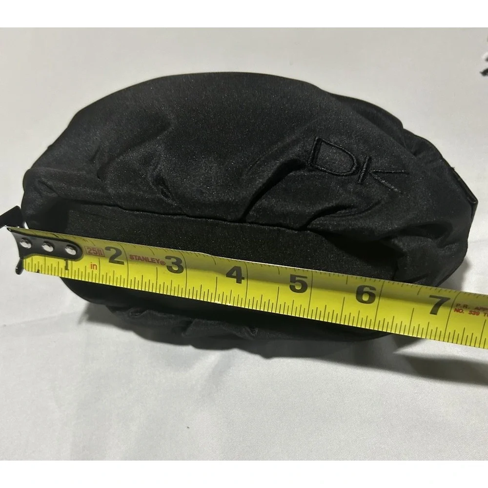 Donna Karan Cosmetic Bags Makeup Travel Pouch Black Fabric DK Design Logo 2 Pack